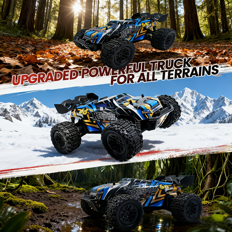 RC Monster Truck 4x4 All-Terrain High-Speed Remote Control Off-Road Car for Kids Adults, Birthday Christmas Holiday Gift for Boys Girls