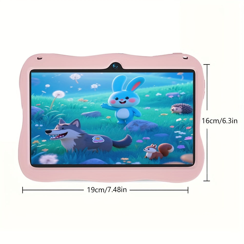 Kids Tablet 7-Inch HD Screen Android 14 6GB RAM 32GB ROM with EVA Shockproof Case Parental Controls Ad-Free Educational Apps – Best Gift for Children Boys Girls