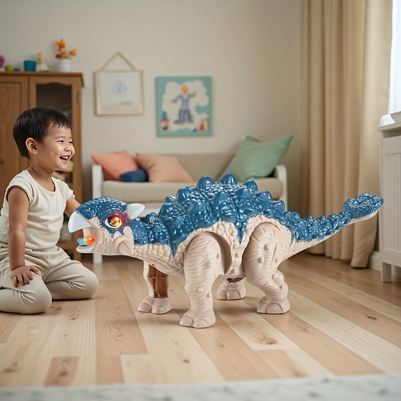 Walking Ankylosaurus Dinosaur Toy with Sound & Light – Interactive Jurassic Dinosaur Figure for Kids – Random Color Electric Dino Toy – Birthday & Children's Day Gift for Boys & Girls