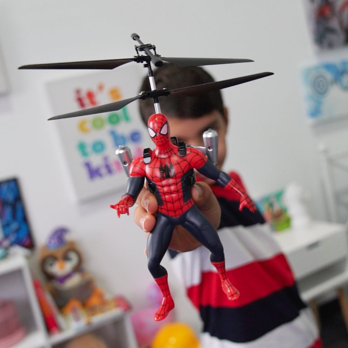 Spider-Man Marvel 2CH IR Remote Control Helicopter RC Flying Toy for Kids Boys Birthday Gift Indoor Outdoor
