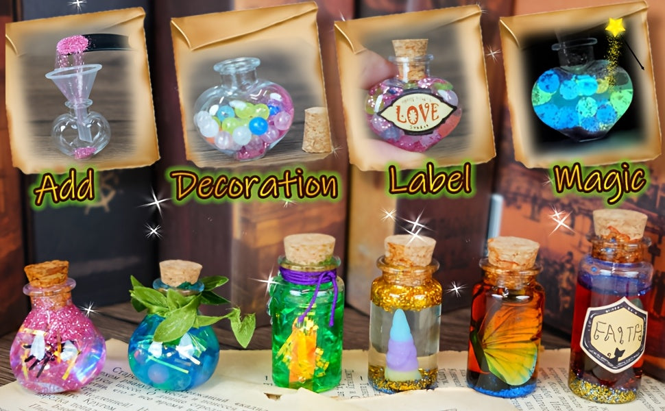DIY Magic Potion Craft Kit for Kids – Wizard Potion Bottle Making Set – Fantasy Arts & Crafts for Boys & Girls Ages 6+ – Halloween Party Activity – Christmas & Birthday Gift