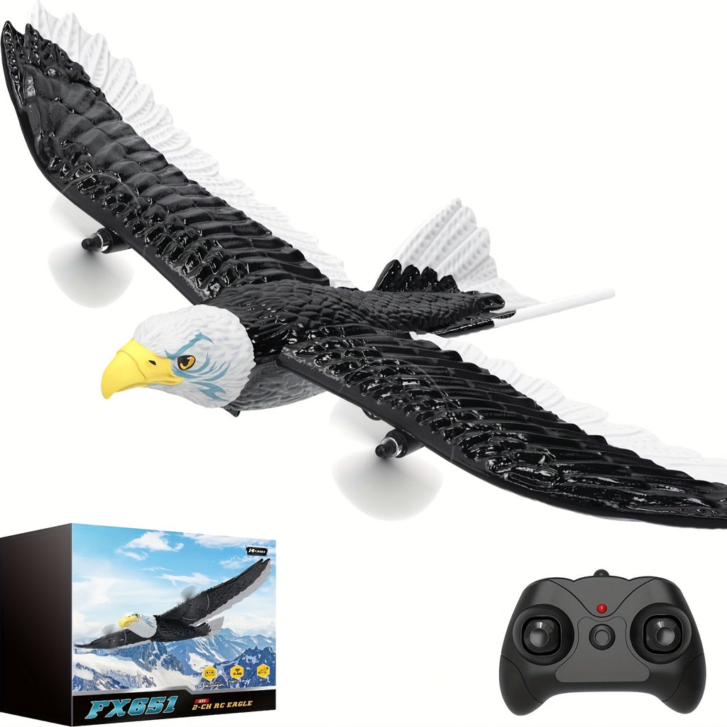 RC Eagle Plane RTF Remote Control Flying Bird 2.4GHz 2CH 6-Axis Gyro Stabilizer 2 Batteries 22 Min Flight Time Easy to Fly for Beginners Kids Adults Gift