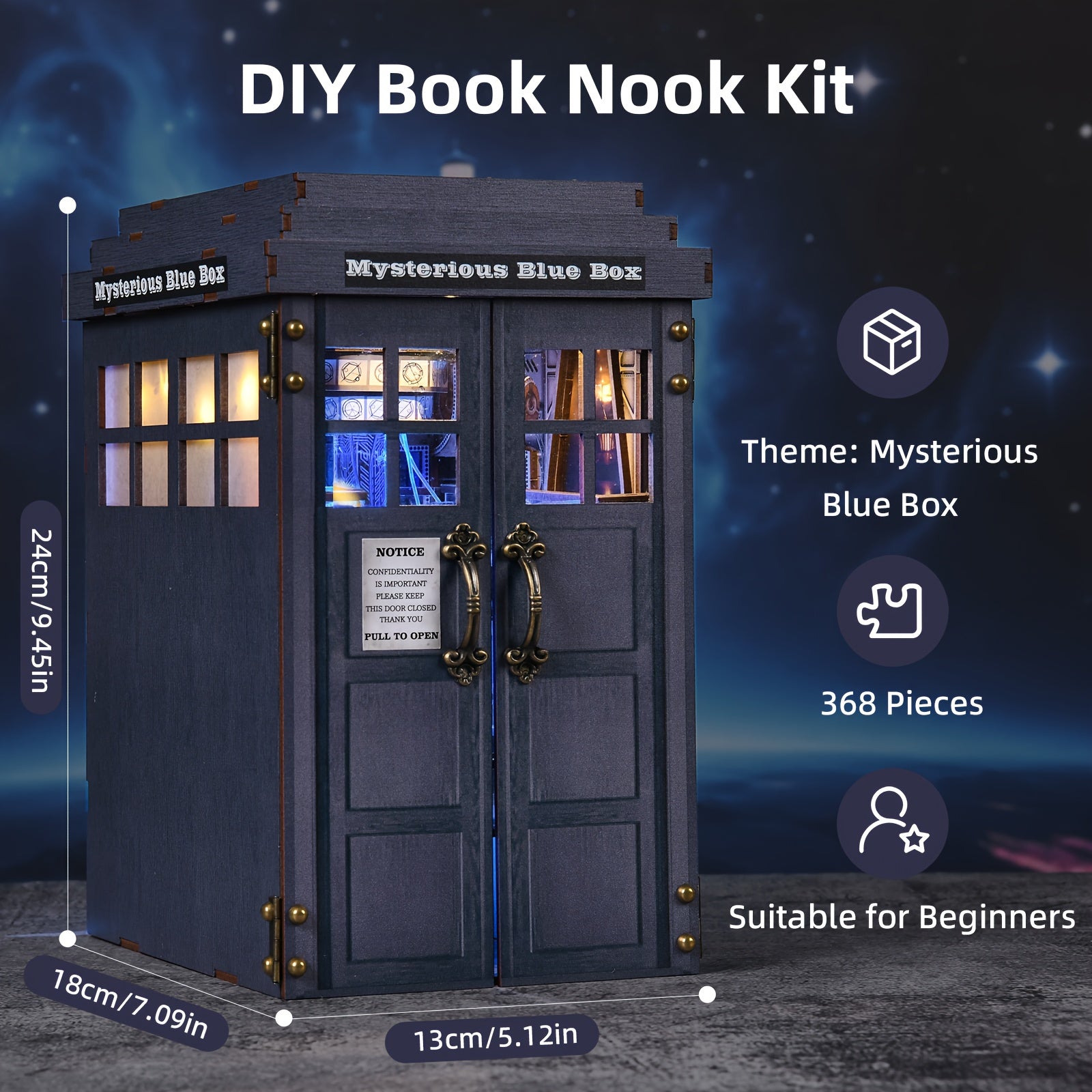DIY Booknook Kit 3D Wooden Puzzle Miniature House Mysterious Magic Box Home Decor Holiday Gift for Valentine Halloween Thanksgiving Christmas Birthday