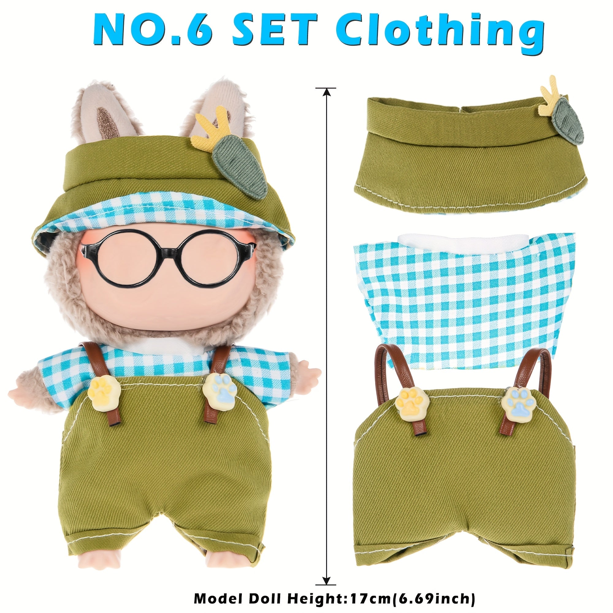 6pcs Mini Fashion Doll Outfits Set for 17cm (6.7 Inch) Dolls – Mixed Style Clothing Pack, Assorted Designs, Affordable Doll Wardrobe Gift for Girls Ages 3+, No Doll Included