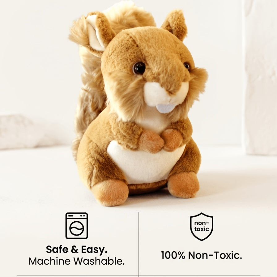 Realistic Squirrel Plush Toy 20cm – Cute Cartoon Squirrel Stuffed Animal Doll, Emotional Companion & Room Decor, Birthday Holiday Gift for Animal Lovers Boys Girls, Easter Valentine’s Day Present