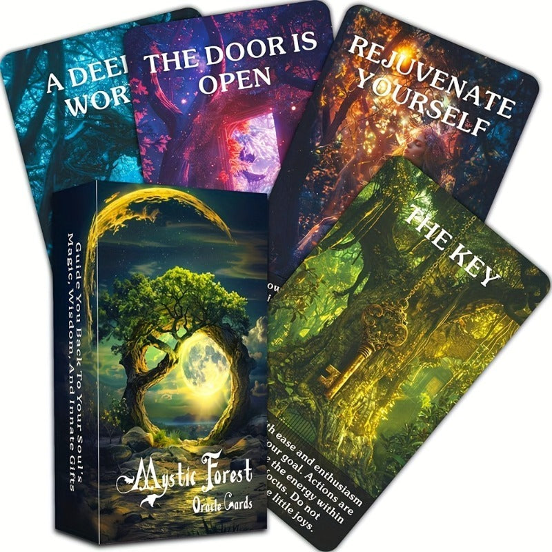 Magic Forest Oracle Cards Nature Inspired Mystical Divination Deck Beginner Tarot Reader Spiritual Guidance Gift for Women Teens Spiritual Seekers