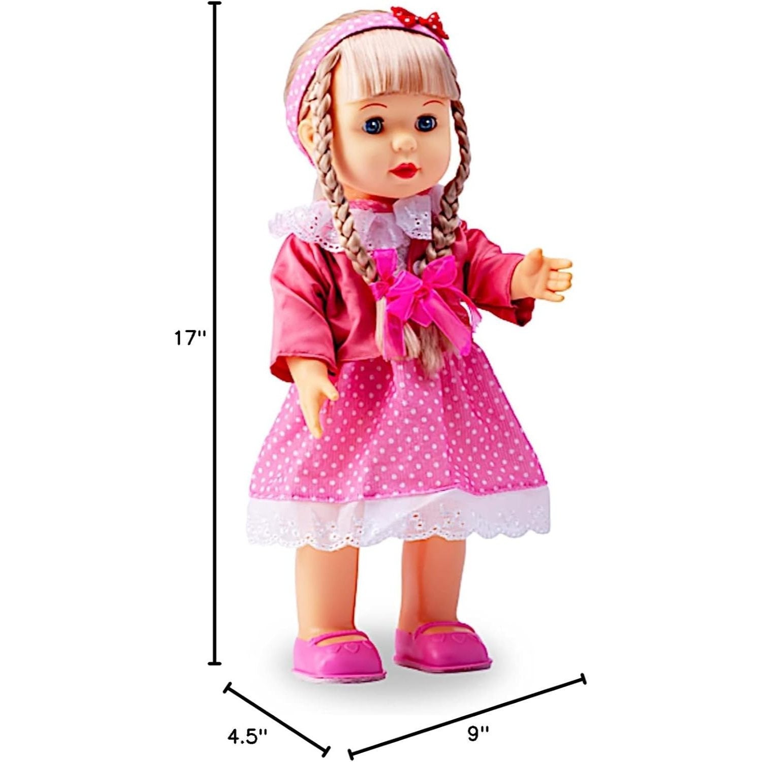Walking Talking Singing Baby Doll 12 Inch Interactive Sonic Control Princess Doll Blonde Blinking Eyes Cuddly Vinyl Girl Doll for Kids Ages 3-7 Birthday Christmas Gift