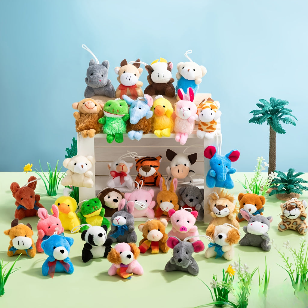 72 Pack Mini Plush Animals Bulk Assortment – 72 Unique Designs 2.5-3 Inch Stuffed Animal Figures with Hanging Loop, Carnival Prizes, Party Favors, Classroom Rewards, Stocking Stuffers