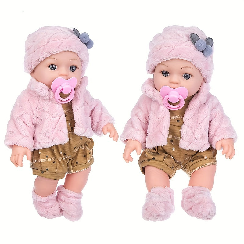 Reborn Baby Doll 12 Inch with Pink Plush Outfit Hat Socks & Pacifier – Lifelike Newborn Girl Doll for Kids Ages 3+ Birthday Christmas Holiday Gift