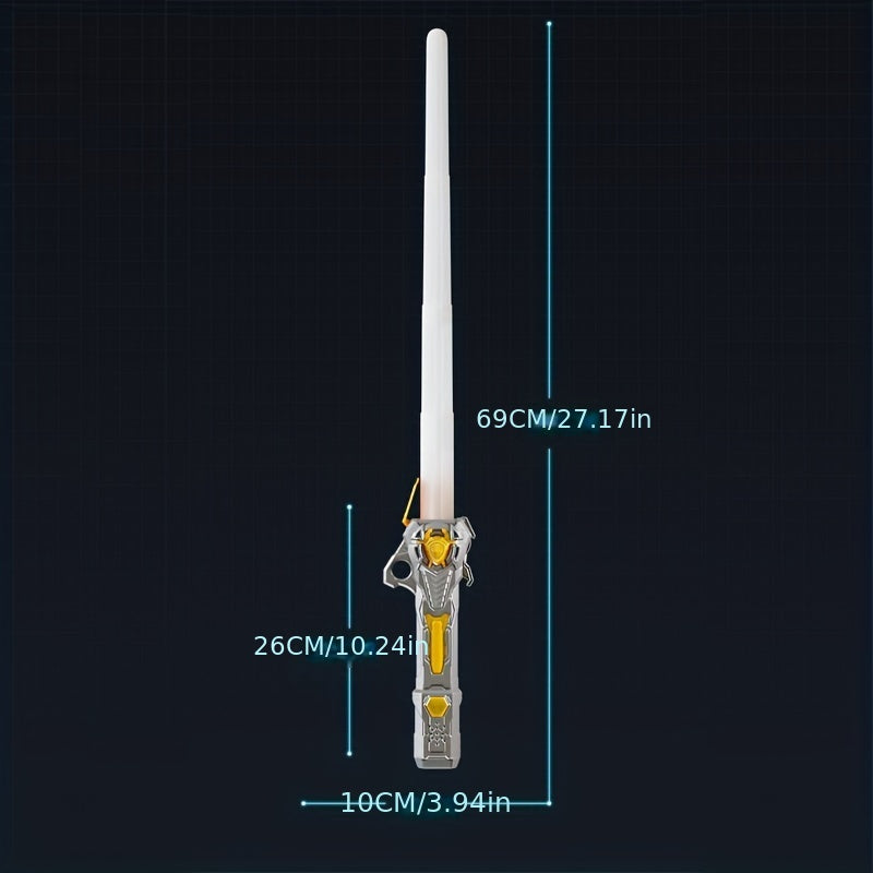 Light Up Saber RGB 16 Colors Rechargeable Light Sword with Gravity Sensor Sound Effects 2-in-1 Flashing Stick Space Sword Costume Toy