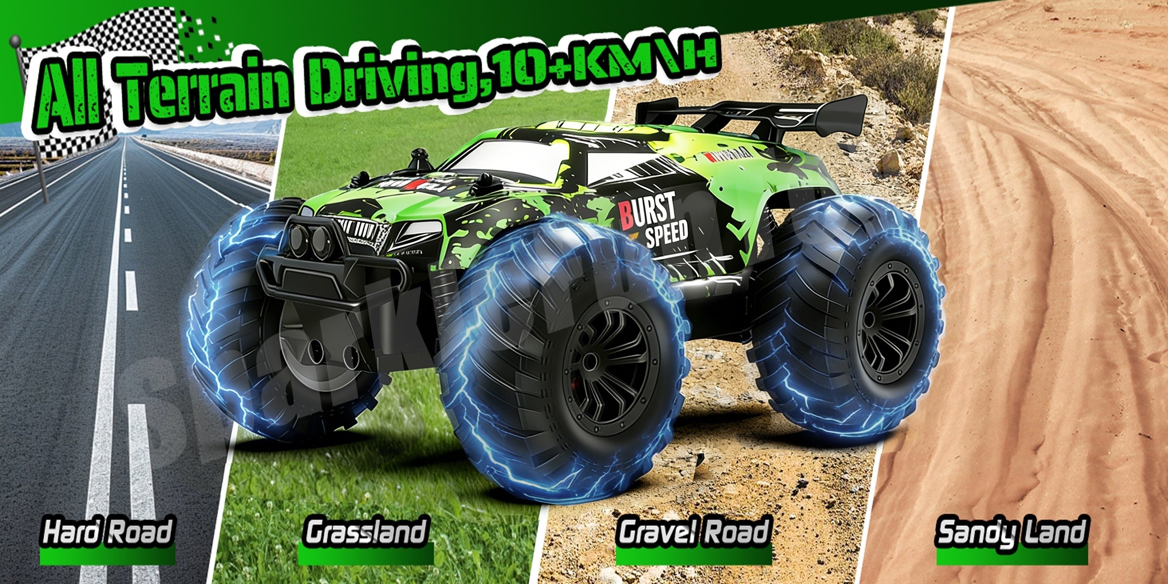High-Speed 4WD Off-Road RC Truck 40KM/H+ Racing Class All-Terrain Remote Control Car with 2.4GHz Controller – Fast RC Vehicle Gift for Boys Kids Ages 3+