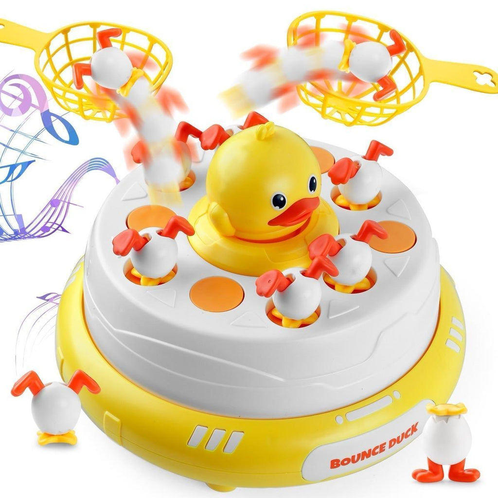 Pop-Up Musical Duck Catching Game for Kids – Bounce and Catch Duck Board Game with Lights & Music, Hand-Eye Coordination Toy, Ages 3+, Includes 10 Ducks & 2 Nets