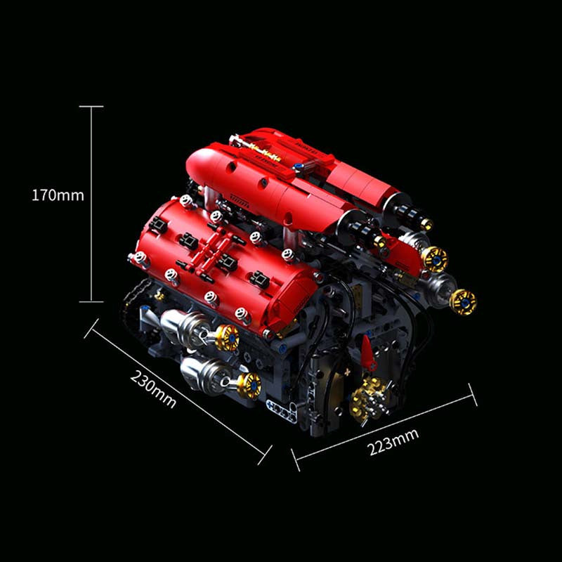 V8 Engine Building Blocks Set 1370pcs Functional Simulated Automobile Engine Model Dynamic Operable Mechanical Structure Adult Tech Assembly Kit