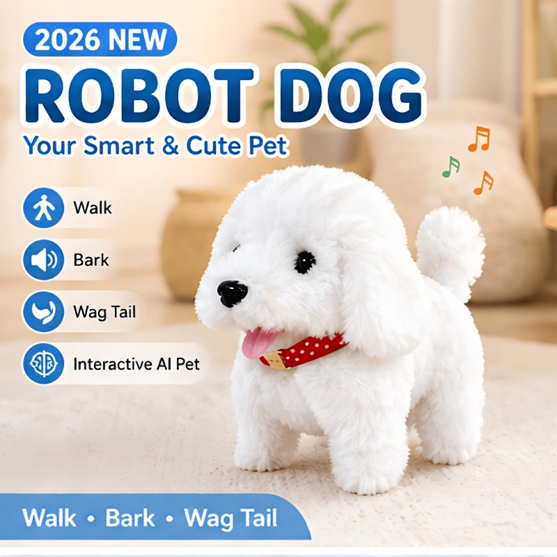 Interactive Robot Dog Toy – Realistic Plush Puppy That Walks, Barks & Wags Tail, Smart AI Electronic Pet Toy, Cute Gift for Boys & Girls, Birthday Halloween Christmas