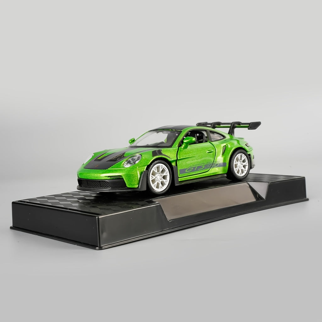 Die-Cast Porsche 911 Model Car – High-Detail Zinc Alloy Collectible Display Piece for Adults, Home & Office Decor, Car Lover Birthday Christmas Gift, Blue White Green Grey
