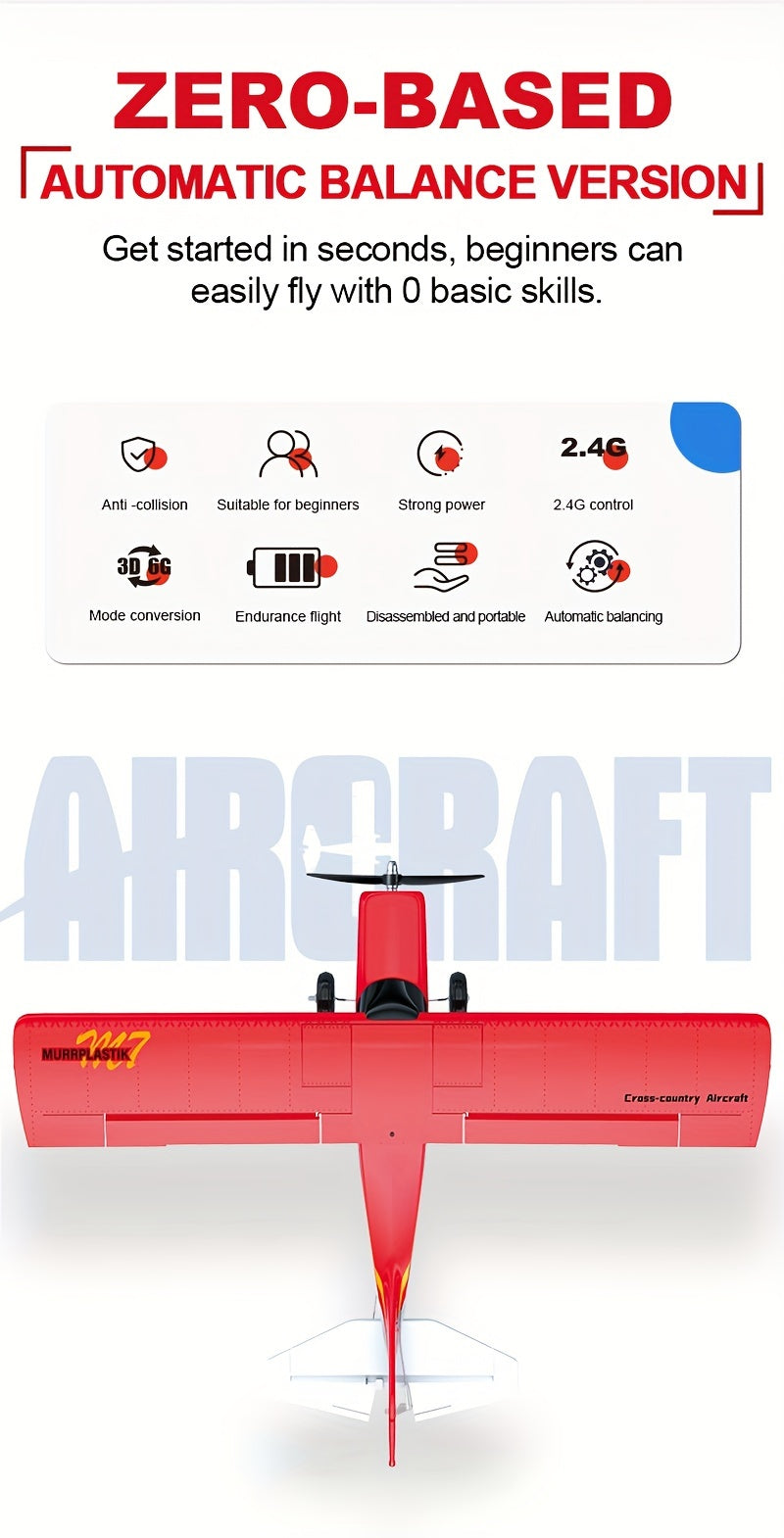 RC Fixed Wing Airplane 6-Channel Brushless Motor with 6-Axis Gyro 3D Stunts EPP Foam Aircraft - QIDI-560 M7 Aerobatic Remote Control Plane Dual Battery Outdoor Hobbyist Glider