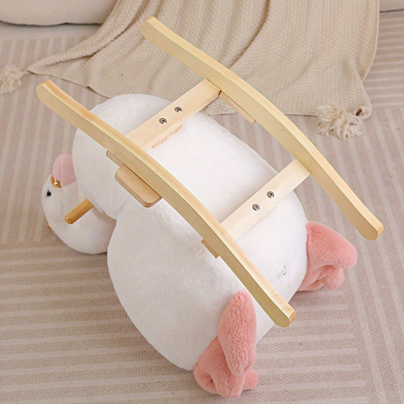 Baby Rocking Horse Toy for Ages 6 Months and Up - Classic White Ride-On Rocker for Indoor Outdoor Use, Early Development Toy, Perfect Birthday Christmas Gift for Babies Toddlers Boys Girls