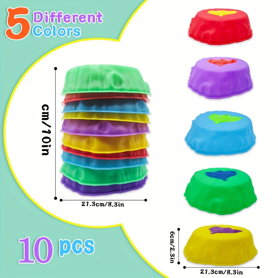 Light Up Stepping Stones for Kids 10pcs Balance Training Coordination Sensory Toy - Indoor Outdoor Game Kit - Birthday Halloween Christmas Gift Ages 3+