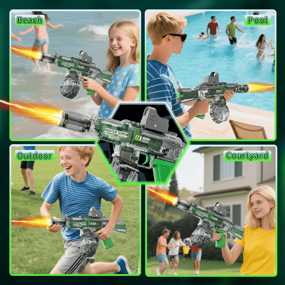 Large Capacity Electric Water Gun Automatic Spray, High-Power Squirt Gun for Pool Beach Lawn, Summer Outdoor Water Battle Toy Gift for Kids Adults Birthday Party
