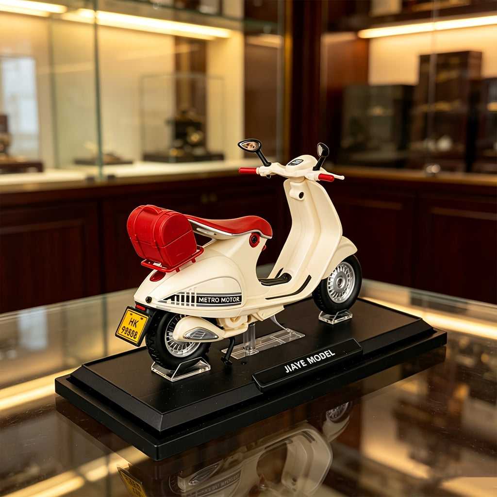 1:12 Scale Ladies Scooter Motorcycle Die-Cast Model – Exhibition-Grade Zinc Alloy Static Display with Highly Detailed Finish, Desktop Decoration, Birthday New Year Gift for Model Enthusiasts
