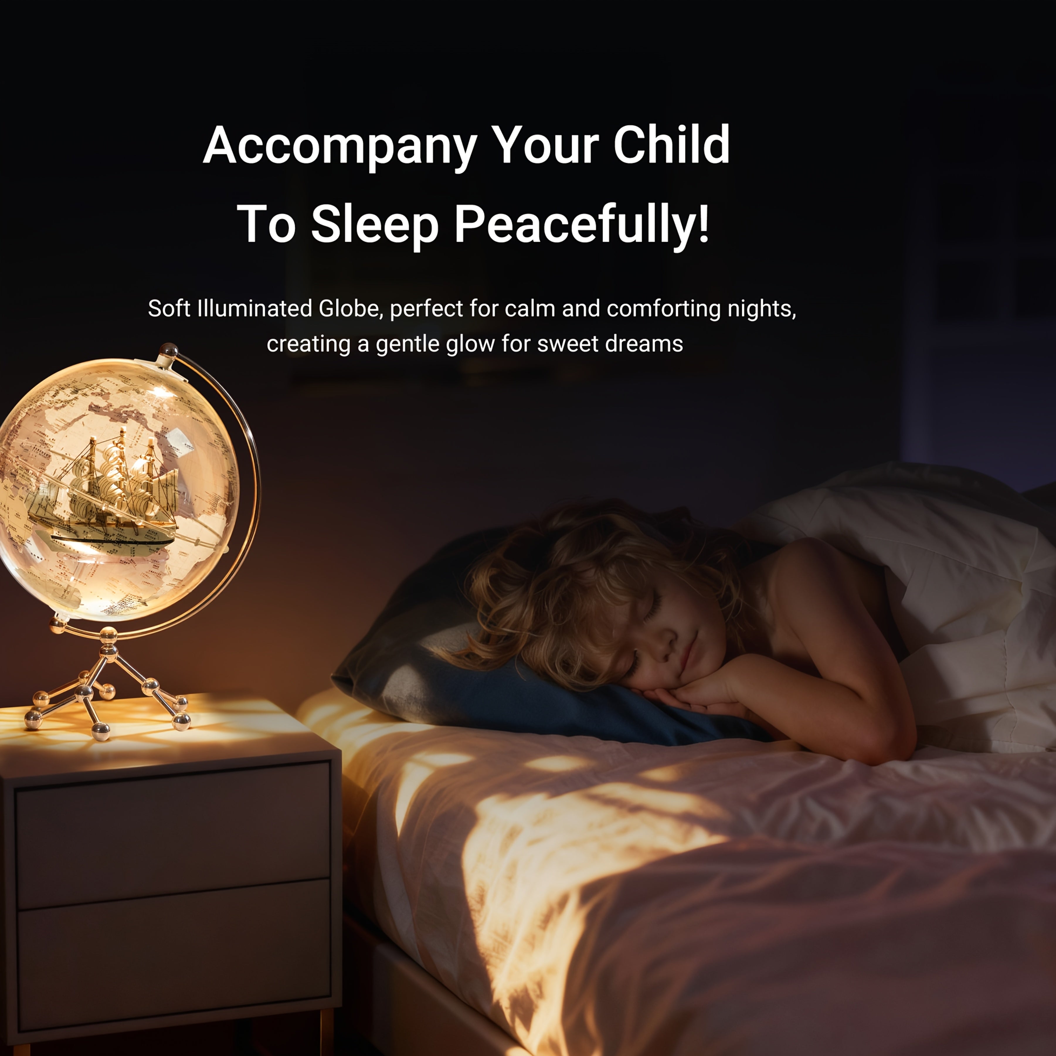 LED Illuminated Crystal Earth Globe with Metal Stand – 7.87" Lighted World Map Sphere for Desktop, Bookshelf & Home Decor, Unique Gift for Adults & Kids