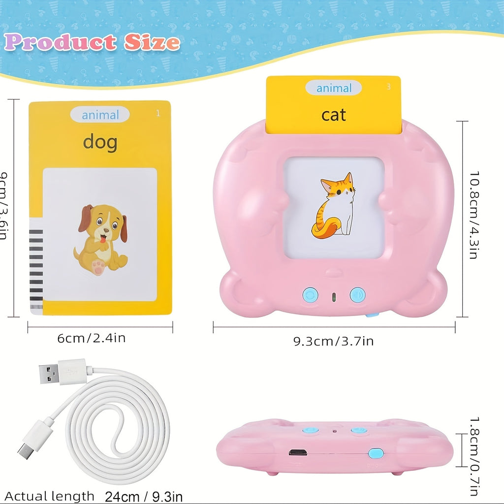 Talking Flash Cards Bear Shaped Sight Words Educational Learning Toy Toddler Kindergarten Preschool Speech Gift Kids Ages 2-6