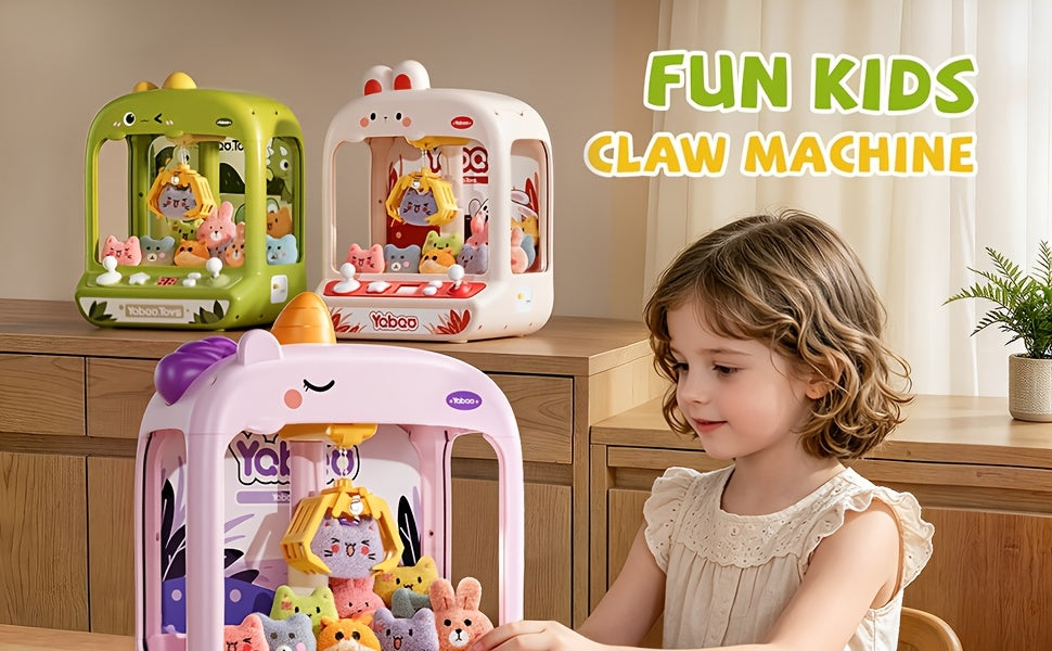 Mini Claw Machine for Kids Unicorn Arcade Vending Toy - Fun Party Game Birthday Gift for Girls Boys Ages 3+, Purple Green Pink