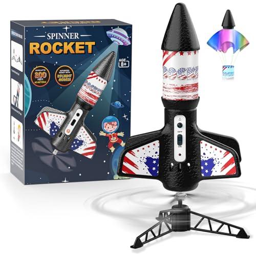 Motorized Rocket Toy with Parachute for Kids Ages 8–12, Aiencsai 2231A Self-Launching Flying Toy for Outdoor Adventures and Birthday Gifts
