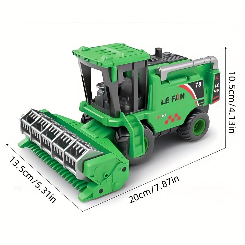 Toy Wheat Harvester Inertia Farm Vehicle for Kids Ages 3+ Battery-Free Push Go Agricultural Tractor Simulation Model Boys Girls Gift
