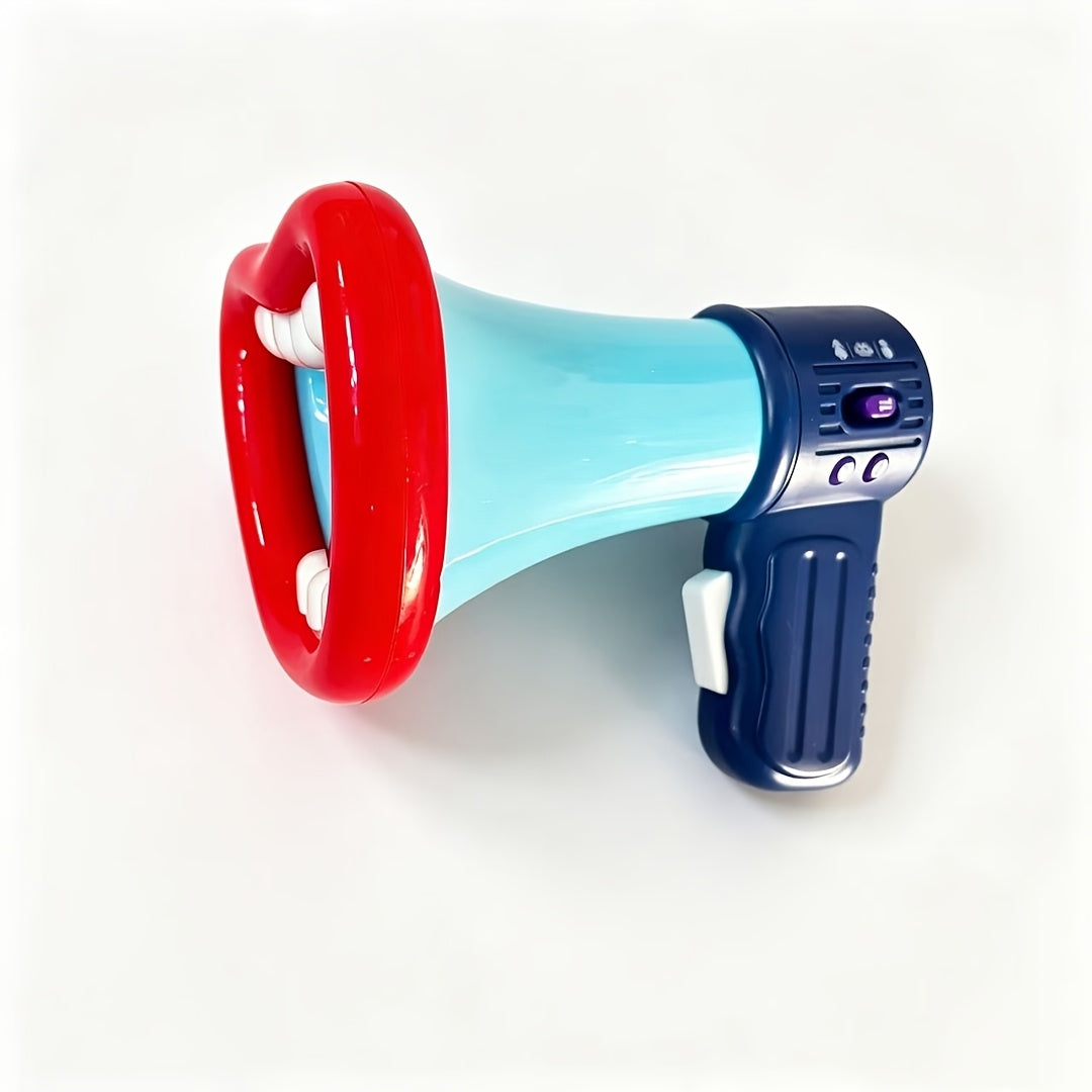 Voice Changer Megaphone Toy for Kids Big Mouth - Multi Sound Effects Handheld Prank Toy Birthday Party Christmas Gift Interactive Game Prop White Blue