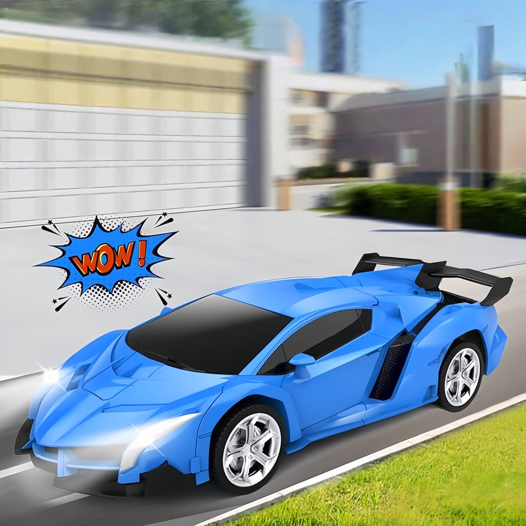 RC Robot Stunt Car One-Button Transform 2.4GHz 360 Drift LED Light 45M Range Parent Child Interactive Toy Kids Boys Ages 3+ Christmas Birthday Festival Gift