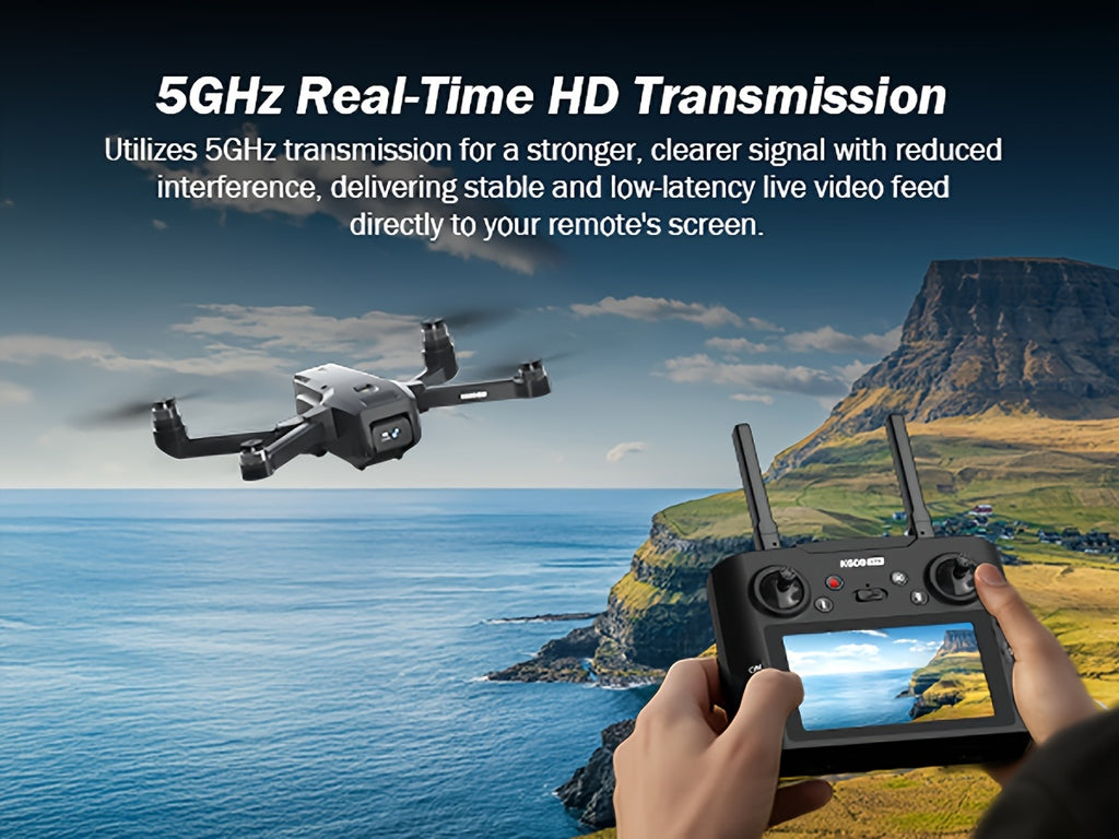 GPS Drone with Camera for Adults, 4.5" LCD RC Screen, Brushless Motor, Follow Me, Auto Return, Gesture Control, Altitude Hold, 3 Speeds, Under 250G – Supports 32G SD Card