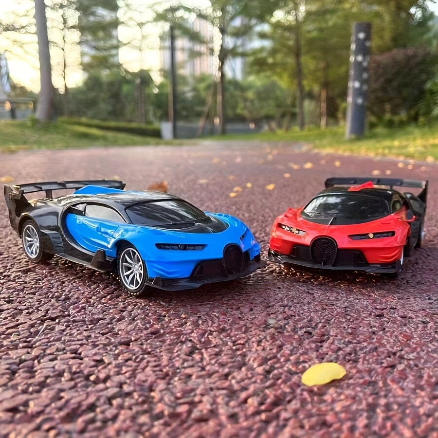 RC Car Toy 1:24 Scale High-Speed Drift Remote Control Car with LED Lights & 4-Channel Control – Kids Birthday Christmas Halloween Gift Blue Black Red