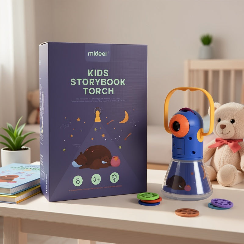 MiDeer Kids Storybook Torch Projector – 12 Story Reels Flashlight, Creative Educational Toy for Children, Sturdy Acrylic Build, Birthday Gift for Boys Girls Ages 3+ (Batteries Not Included)