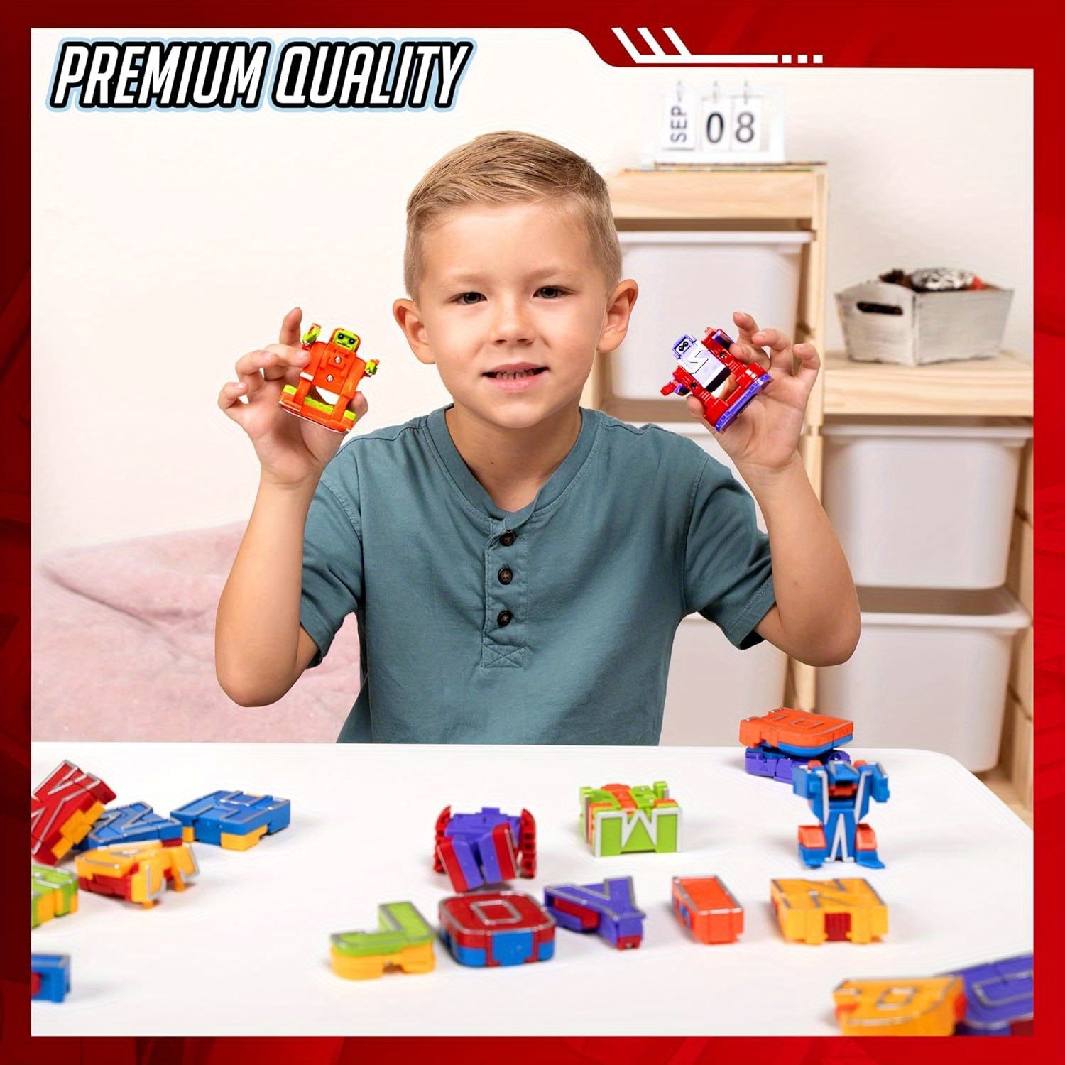 Alphabet Robot Toys for Kids – ABC Learning Alphabots Letter Transform STEM Educational Toy for Boys Girls Classroom Prizes Christmas Birthday Gift
