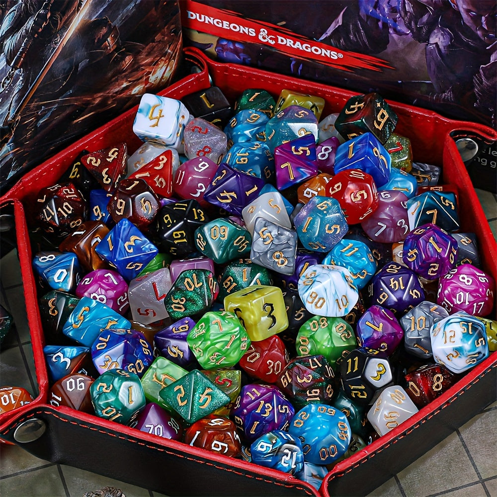 182pcs DND Dice Set Polyhedral 26 Complete Sets D20 D12 D10 D8 D6 D4 for D&D RPG MTG Tabletop Games with Flannel Bag Gamemaster Gift