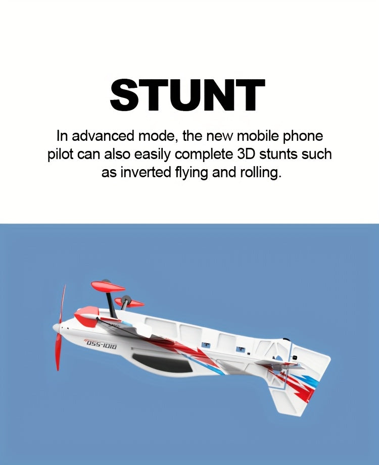 RC Plane 6CH Brushless Motor Remote Control Airplane One-Key Stunt Glider 150M Altitude 2 Batteries Beginner and Experienced Pilots Outdoor Flying Gift