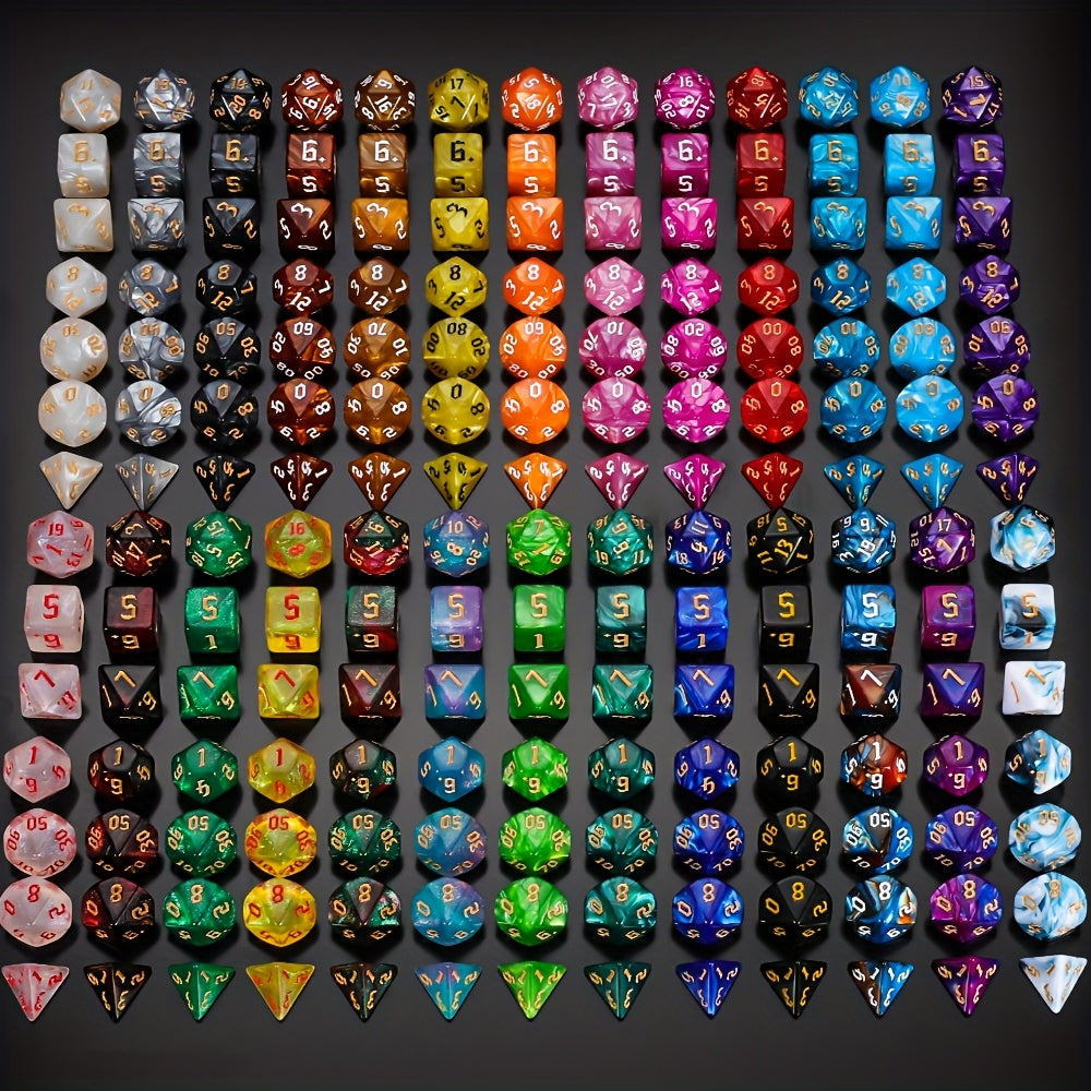 182pcs DND Dice Set Polyhedral 26 Complete Sets D20 D12 D10 D8 D6 D4 for D&D RPG MTG Tabletop Games with Flannel Bag Gamemaster Gift