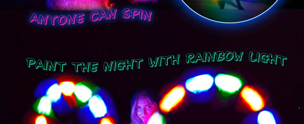 LED Poi Balls Soft Spinning Glow Poi Rainbow Fade High Strobe for Beginners Professionals Dance Performance Entertainment Gift