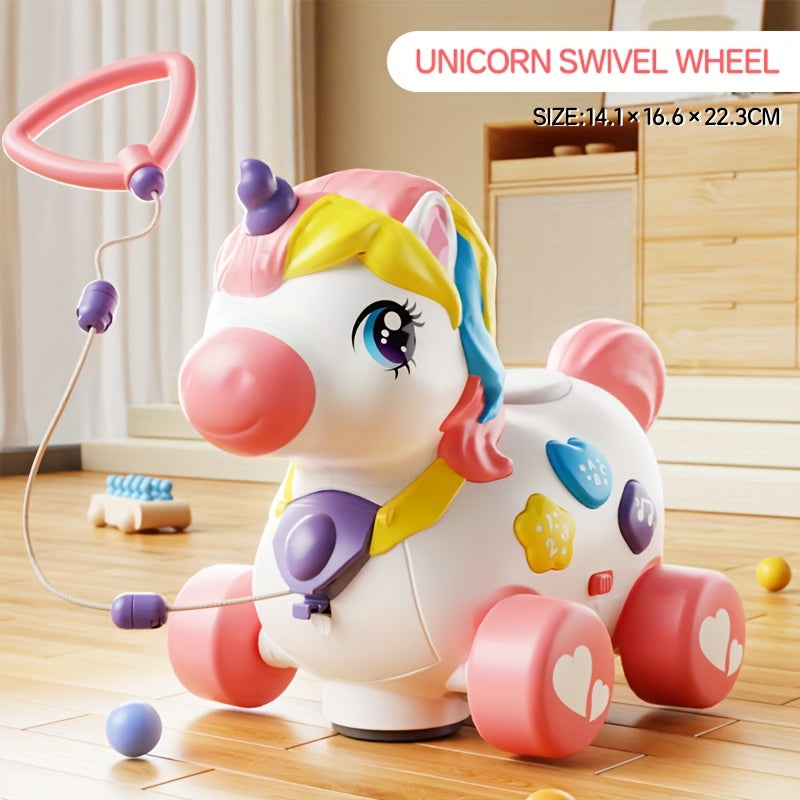 7-in-1 Musical Baby Crawl & Pull Toy for 6-12-18 Months - Multi-Functional Infant Learning Toy with Music, Christmas Birthday Gift for 1-2 Year Old Boys Girls