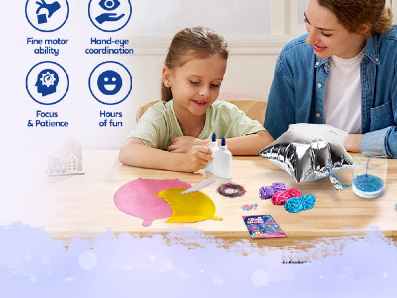 3D String Art Kit for Kids – Light Up DIY Lantern Craft Set with 30 LED Bulbs, Balloons & Yarn, Birthday Gift Arts and Crafts for Girls Boys