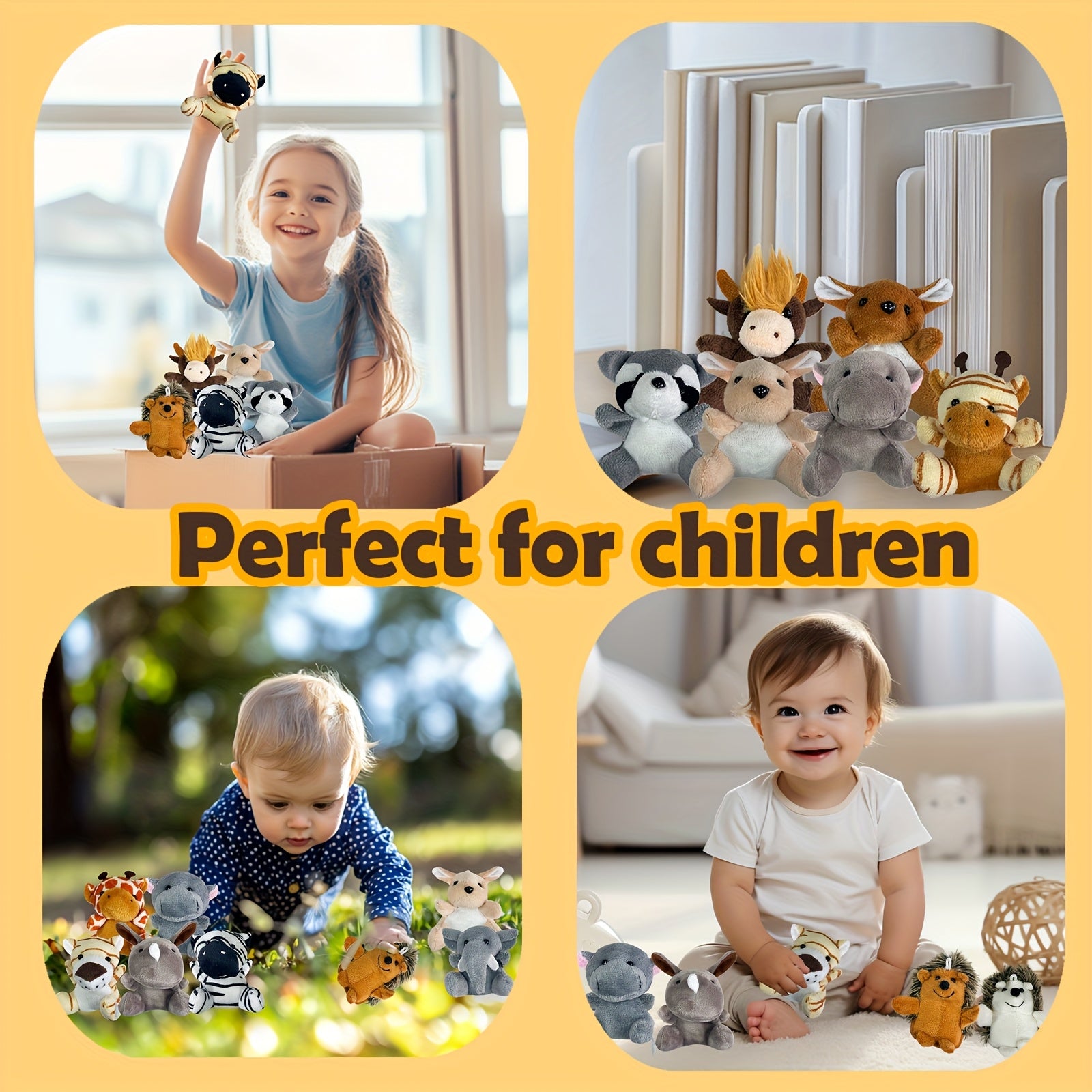 Mini Forest Animal Plush Toys Bulk 12 or 24 Pcs – Cute Small Stuffed Animals for Animal Theme Party, Classroom Treasure Box, Party Favors & Kids Birthday Gifts