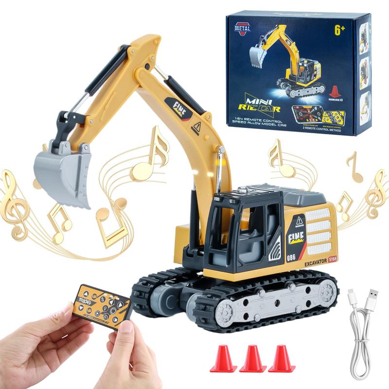 Mini RC Forklift Toy with 2-in-1 Lift Fork & Hook, Rechargeable Battery, Lights and Sound, Construction Vehicle Options for Ages 12+