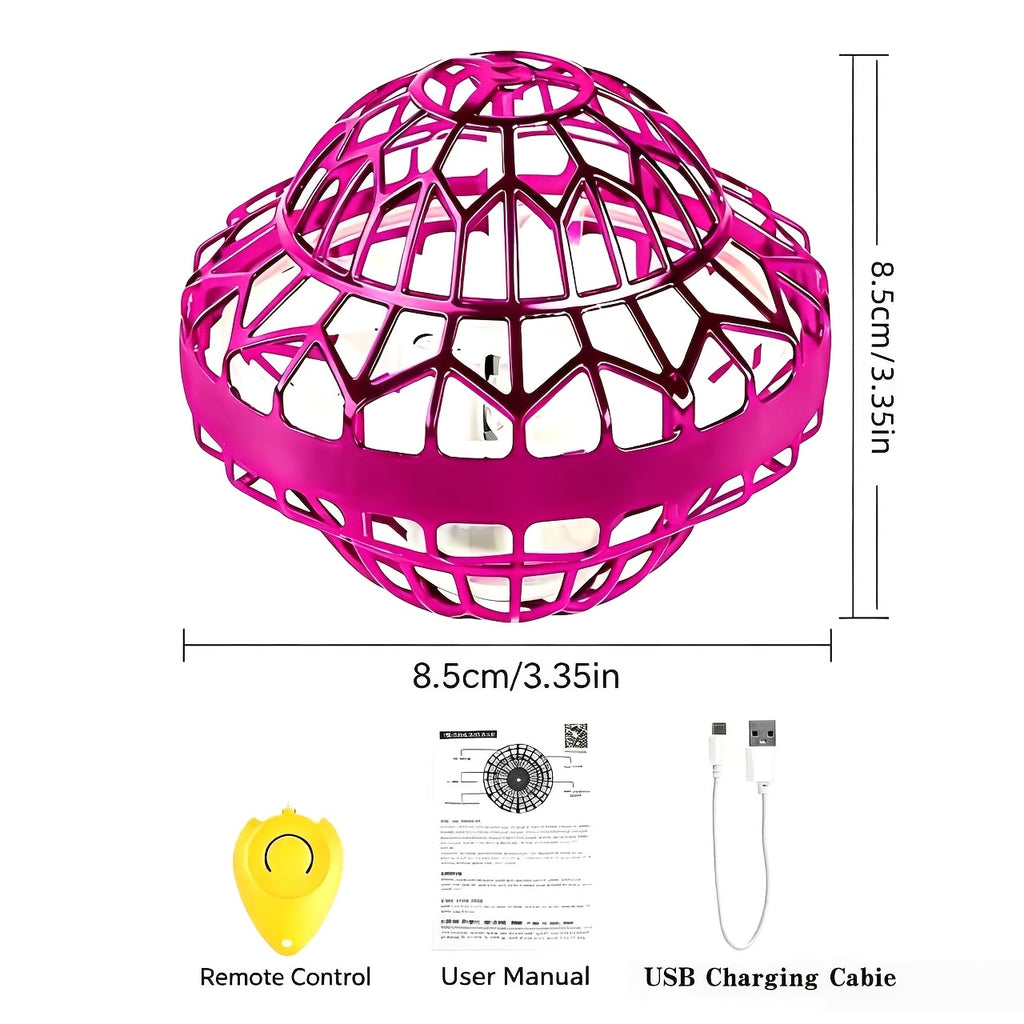 360 Rotating Flying Ball Toy 2-Pack Floating Hover Magic Handheld USB Rechargeable Indoor Outdoor Kids Boys Girls Teens Birthday Christmas Gift
