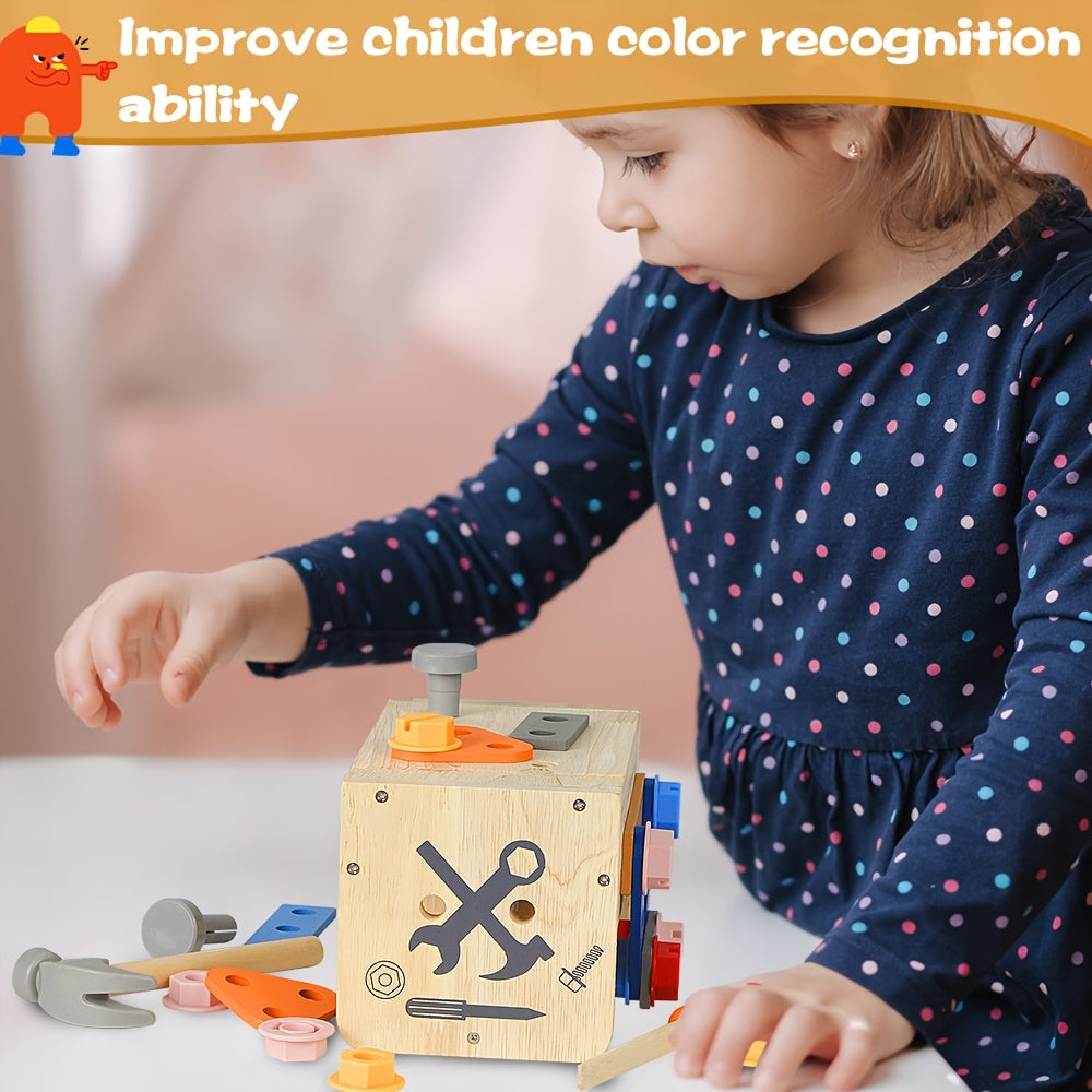 Kids Wooden Tool Set 39pcs STEM Pretend Play Construction Toy with Toolbox & Vest Boys Girls Ages 3+ Birthday Gift