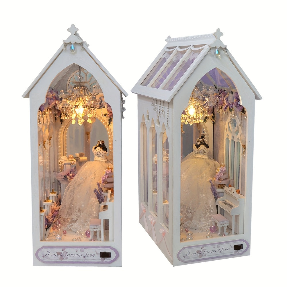 Wedding Dress Shop Miniature Dollhouse DIY Kit – Build Your Own Bridal Boutique with Furniture & Home Decor, Creative Craft Building Set for Teens Adults Ages 14+ Birthday Valentine Gift