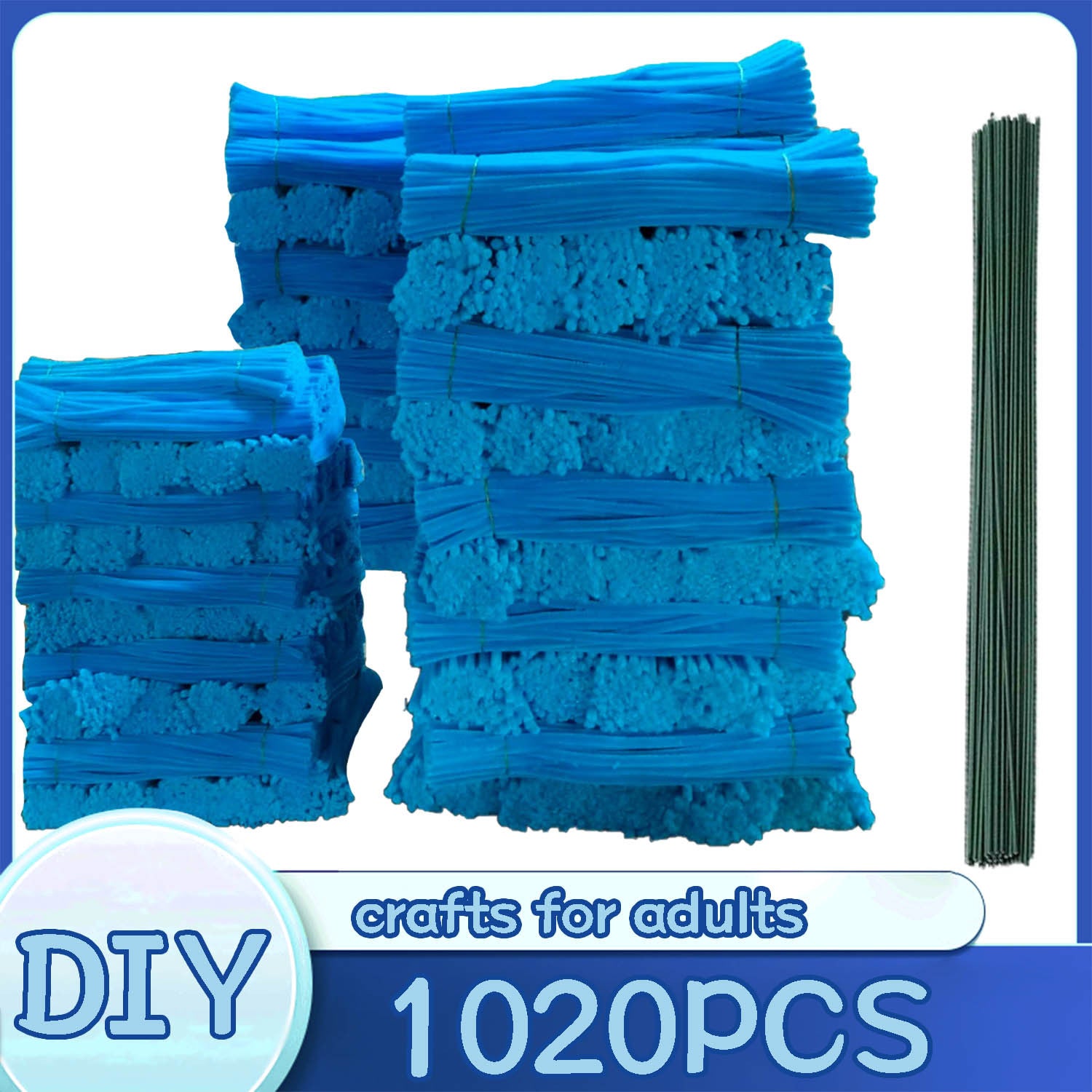 1020pcs Pipe Cleaners Craft Kit in 20 Colors – Upgraded Thick Fuzzy Chenille Stems with Flower Rods for DIY Arts & Crafts, Kids Projects, School Supplies & Creative Activities