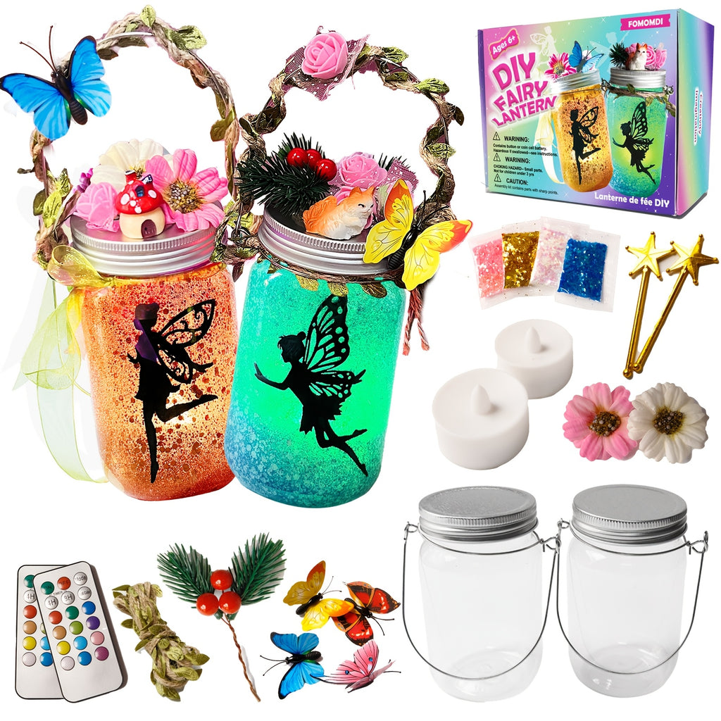 DIY Fairy Lantern Craft Kit with Color-Changing Remote Control Mason Jar Night Light – Arts & Crafts for Girls Ages 6+, Birthday Halloween Christmas Gift & Party Activity