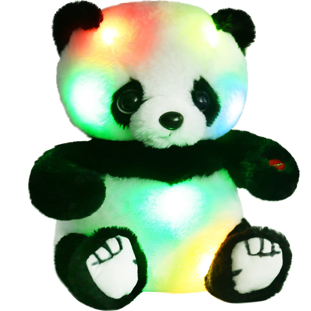 Light Up Panda Stuffed Animal 8 & 12 Inch – Cute Glowing Panda Bear Plush with LED Light, Hugging Toy Birthday Gift for Kids Boys Girls Christmas