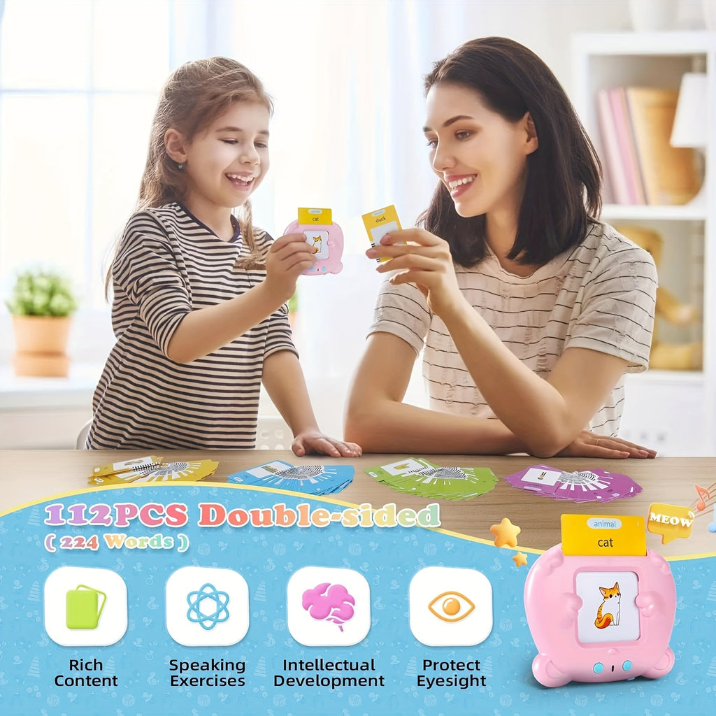 Talking Flash Cards Bear Shaped Sight Words Educational Learning Toy Toddler Kindergarten Preschool Speech Gift Kids Ages 2-6